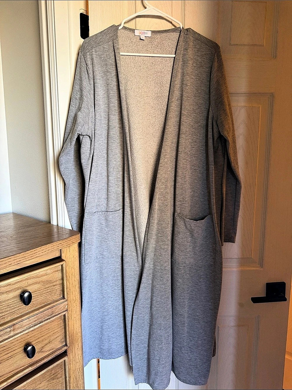 Unique sweater Open Front Cardigan in Gray XL